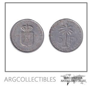 Congo Belga Moneda 5 Francos 1956 Aluminio KM-3 VF