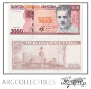Cuba Billete 1.000 Pesos 2025 P-134 UNC (60 Aniversario Banco) (Reposicion)
