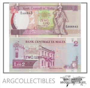 Malta Billete 2 Liri 1994 P-45b AU