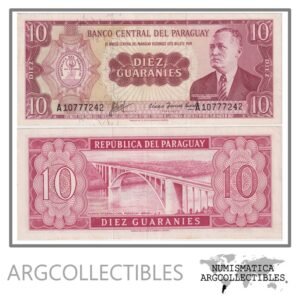 Paraguay Billete 10 Guaranies 1963 P-196a(2) XF+ (Villamayor-Acosta)