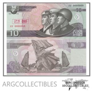 Corea del Norte Billete 10 Won 2002 P-59s UNC (Specimen)