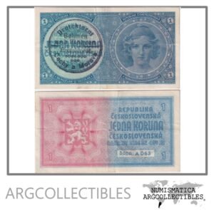 Bohemia y Moravia Billete 1 Koruna 1939 P-1a VF+