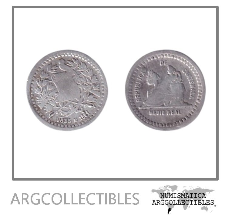 Guatemala Moneda 1/2 Real 1881 E Plata 835 KM-155.1 F+