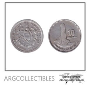 Guatemala Moneda 10 Centavos 1958 Plata 720 KM-256.2 VF