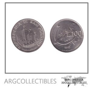 San Marino Moneda 100 Liras 1993 Niquel KM-299 UNC