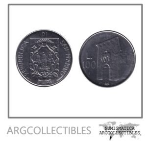 San Marino Moneda 100 Liras 1988 Acero KM-224 UNC
