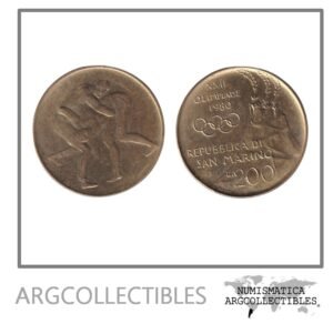 San Marino Moneda 200 Liras 1980 Laton KM-109 UNC