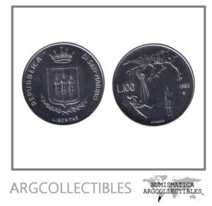 San Marino Moneda 100 Liras 1983 Acero KM-151 UNC