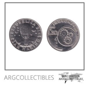 San Marino Moneda 50 Liras 1998 Niquel KM-380 UNC