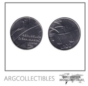 San Marino Moneda 100 Liras 1990 Acero KM-254 UNC