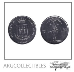 San Marino Moneda 50 Liras 1983 Acero KM-150 UNC