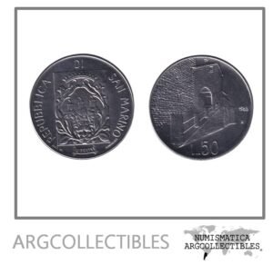 San Marino Moneda 50 Liras 1988 Acero KM-223 UNC