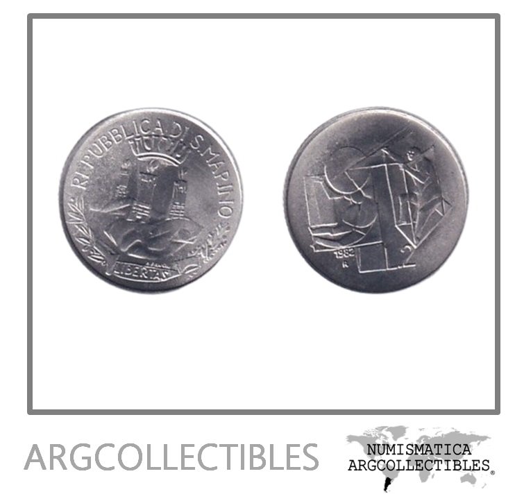 San Marino Moneda 2 Liras 1982 Aluminio KM-132 UNC