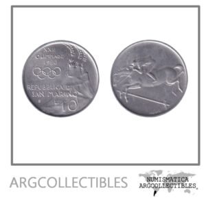 San Marino Moneda 10 Liras 1980 Aluminio KM-105 UNC