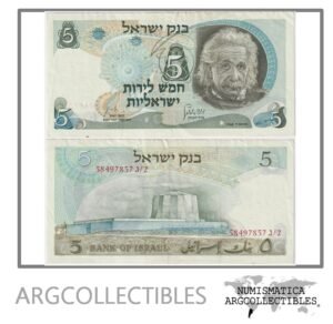 Israel Billete 5 Lirot 1968 P-34 XF (Albert Einstein)