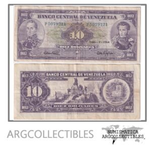 Venezuela Billete 10 Bolivares 1964 P-45b VF