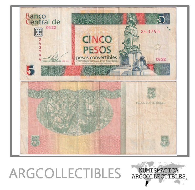 Cuba Billete 5 Pesos 2012 P-FX-48 VF (CUC)