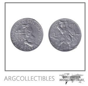 San Marino Moneda 2 Liras 1994 Aluminio KM-307 UNC