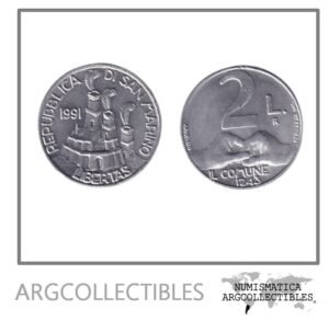 San Marino Moneda 2 Liras 1991 Aluminio KM-262 UNC