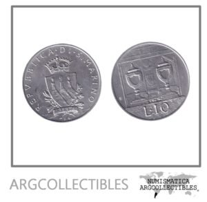San Marino Moneda 10 Liras 1979 Aluminio KM-92 UNC