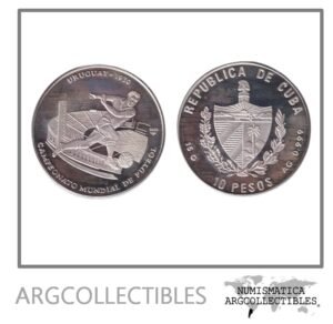 Cuba Moneda 10 Pesos 2001 Mundial Futbol Uruguay 1930 Plata 999 KM-773 Proof