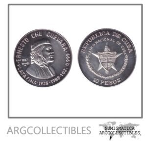Cuba Moneda 10 Pesos 1987 Ernesto Che Guevara Plata 999 KM-163 Proof