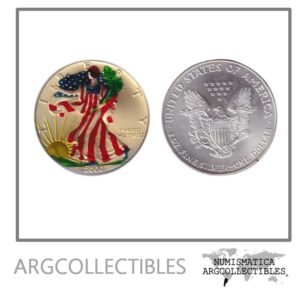 USA Moneda 1 Dolar 2000 Plata 999 Liberty UNC (Silicona Color)