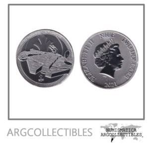 Niue Moneda 2 Dolares 2021 Plata 999 Star Wars Nave Proof