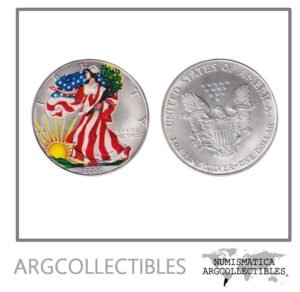 USA Moneda 1 Dolar 2000 Plata 999 Liberty UNC (Estatua Color)