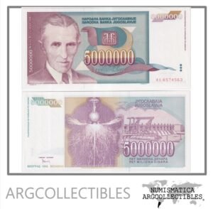 Yugoslavia Billete 5.000.000 Dinara 1993 P-121 UNC (Tesla)