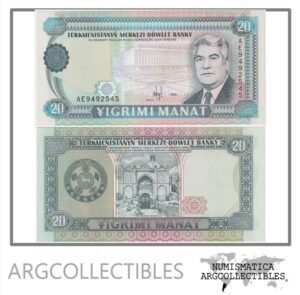 Turkmenistan Billete 20 Manat 1995 P-4b UNC