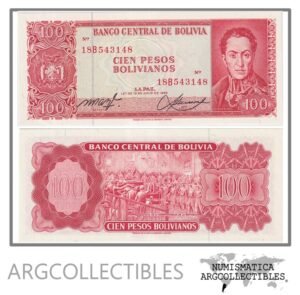 Bolivia Billete 100 Pesos Bolivianos 1962 P-164a UNC (Paz-Vizcarra)