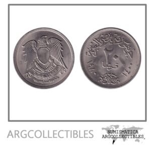 Egipto Moneda 20 Piastres 1980 Niquel KM-507 AU
