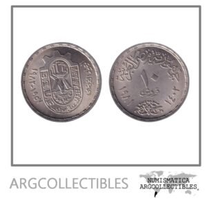 Egipto Moneda 10 Piastres 1981 Niquel 25 Aniversario Sindicatos KM-521 UNC