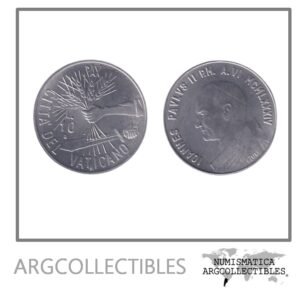 Vaticano Moneda 10 Liras 1984 Papa Juan Pablo II Aluminio KM-177 UNC