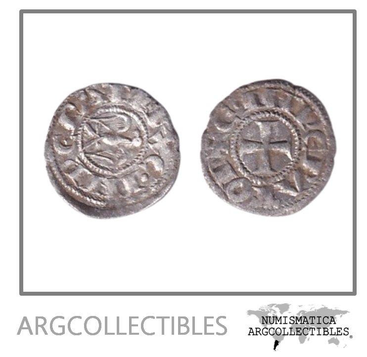 Italia Sicilia Moneda 1 Dinero 1194-1266 Plata Enrrique VI Messina