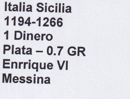 Italia Sicilia Moneda 1 Dinero 1194-1266 Plata Enrrique VI Messina - Imagen 2