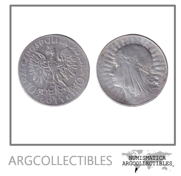 Polonia Moneda 10 Zlotych 1932 Plata 750 Y-22 XF