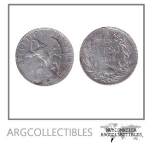 Chile Moneda 1 Peso 1895 Plata 835 KM-152.1 VF