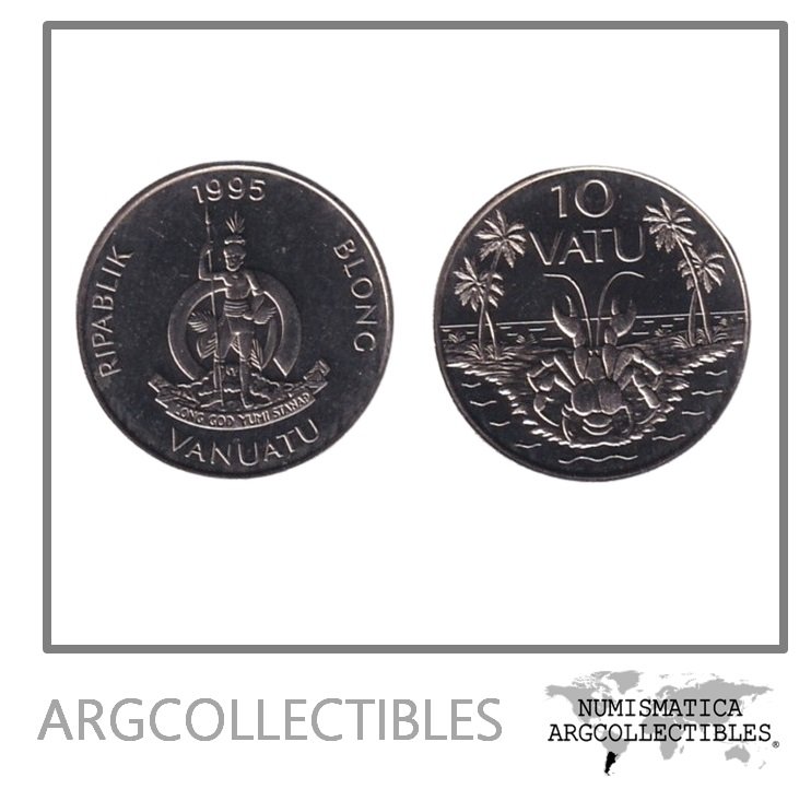 Vanuatu Moneda 10 Vatu 1995 Niquel KM-6 UNC