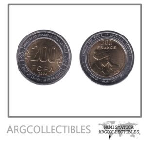 Estados de Africa Central (BEAC) Moneda 200 Francos 2024 Bimetalica UNC