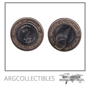Maldivas Moneda 2 Rufiyaa 2017 Bimetalica KM-116 UNC