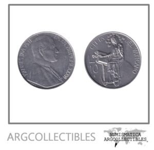 Vaticano Moneda 10 Liras 1986 Acero Papa Juan Pablo II KM-192 UNC