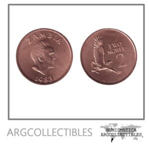 Zambia Moneda 2 Ngwee 1983 Aguila Cobre KM-10a UNC