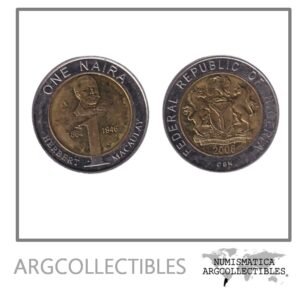 Nigeria Moneda 1 Naira 2006 Bimetalica KM-18 UNC