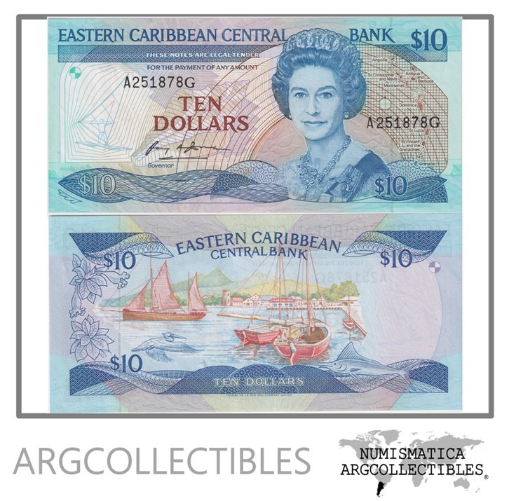 Granada Billete 10 Dolares 1985 P-23g1 UNC