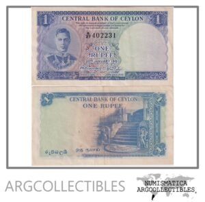 Ceylon Billete 1 Rupia 1951 P-47 VF+