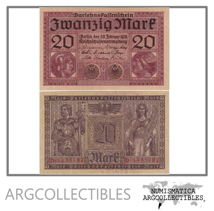 Alemania Billete 20 Marcos 1918 P-57 UNC