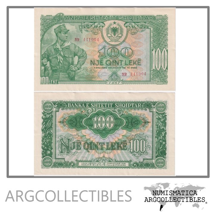Albania Billete 100 Leke 1957 P-30 AU