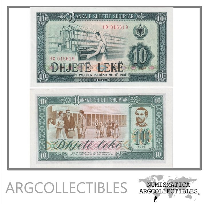 Albania Billete 10 Leke 1976 P-43 UNC